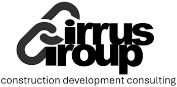 Cirrus Group in stylized font with construction, development, and consulting below.
